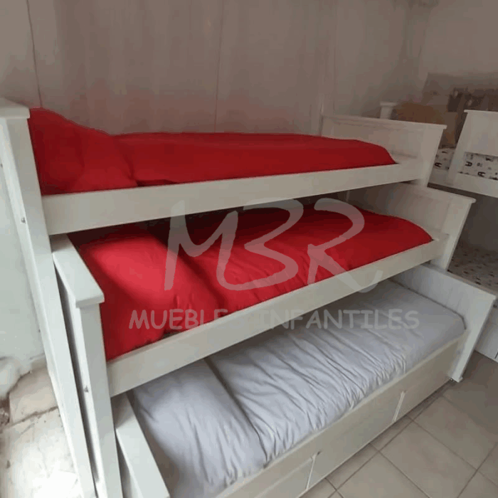 CAMA NIDO TRIPLE PATINADA - Imagen 2