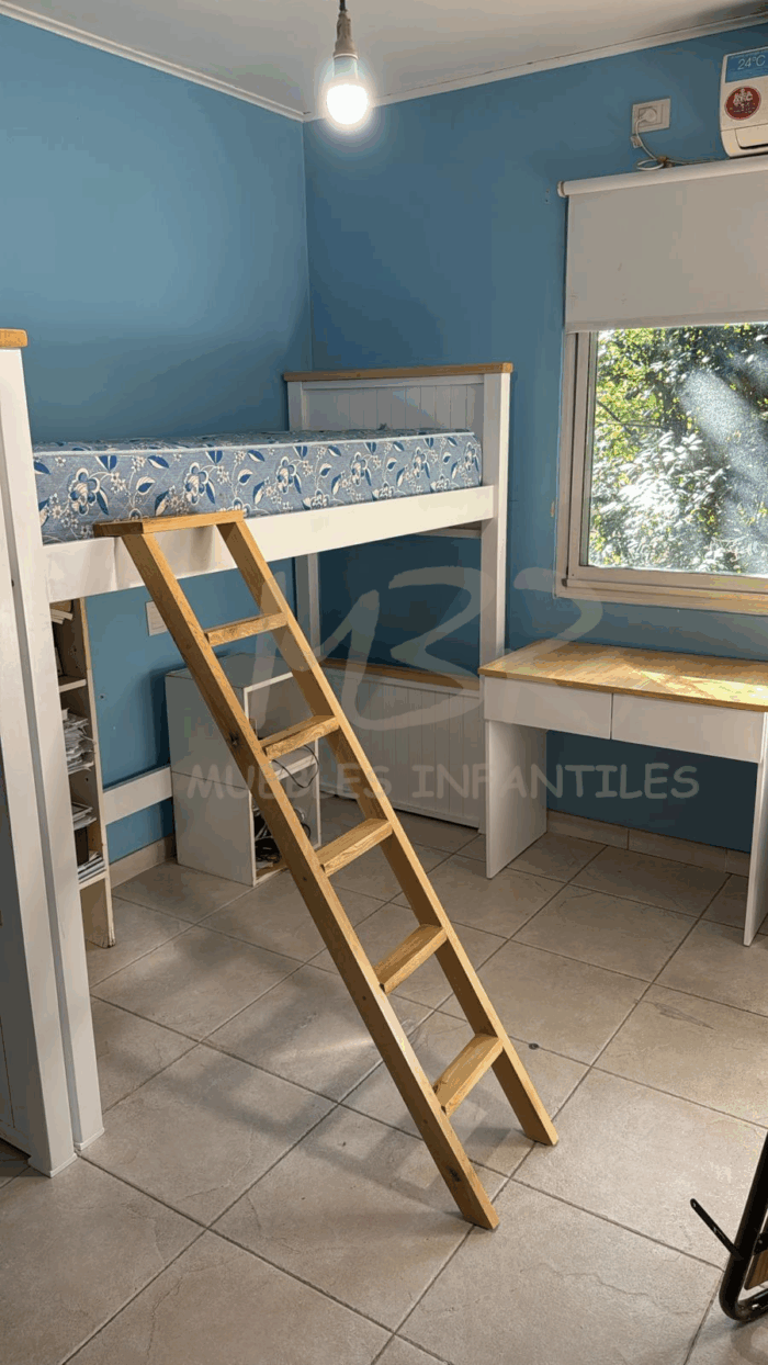 CAMA PUENTE LAQUEADA O LUSTRE MADERA