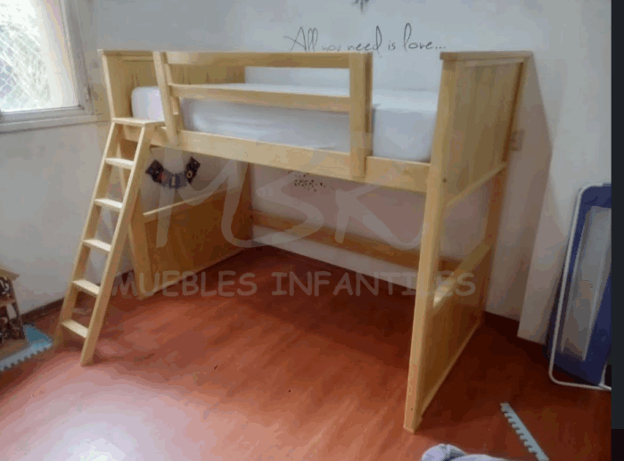 CAMA PUENTE LAQUEADA O LUSTRE MADERA - Imagen 2