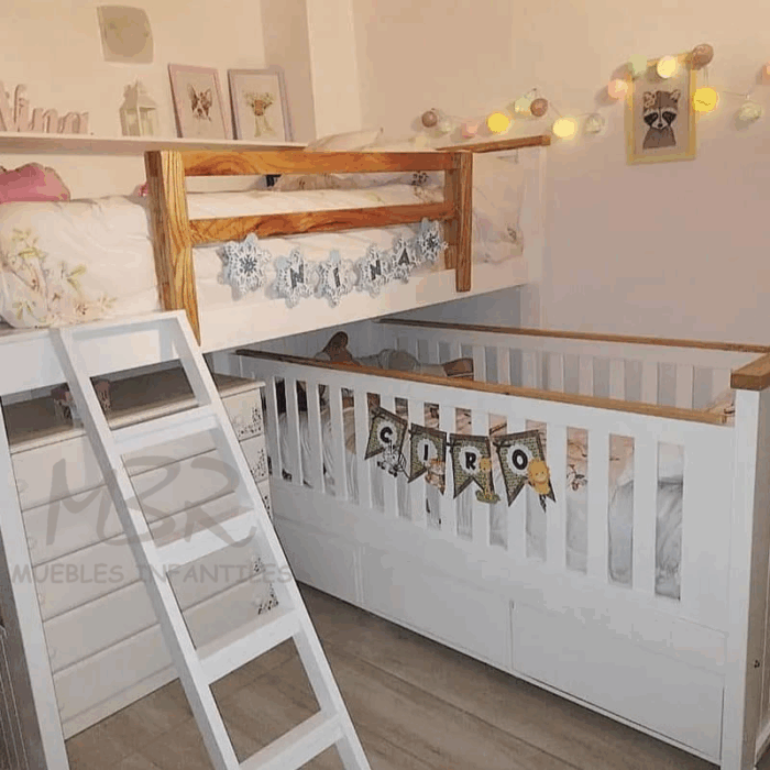 CAMA PUENTE + CUNA (SIN FUNCIONAL) LUSTRE-LACA