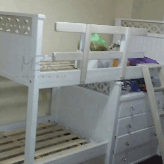 CAMA DESPLAZADA DOBLE, PATINADA - Imagen 2