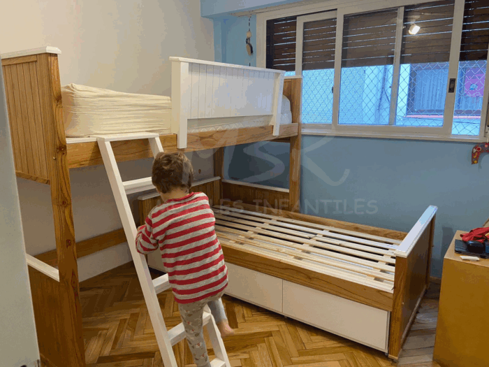 CAMA RINCONERA LACA + LUSTRE NATURAL (ALTO 1.60)