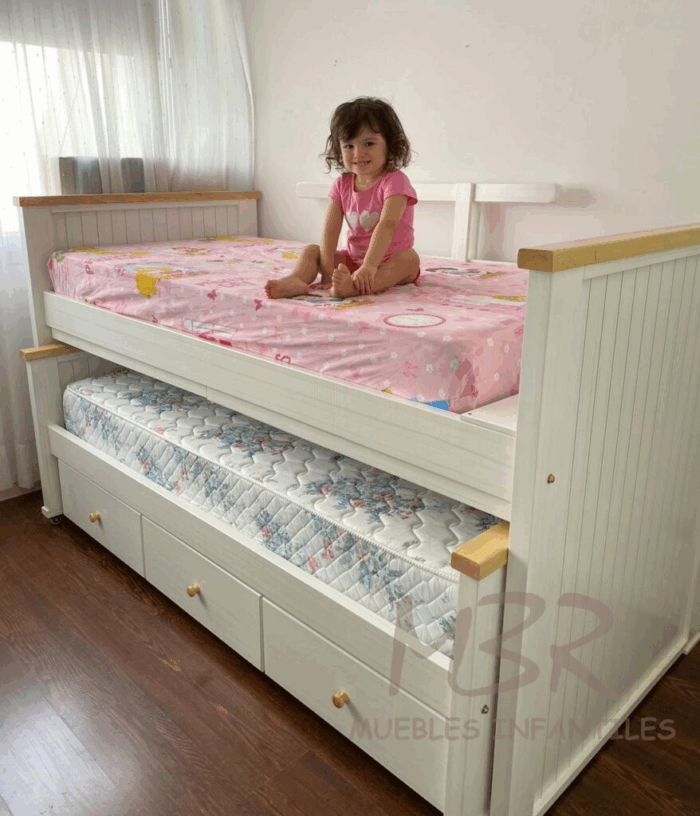 CAMA NIDO CON ESCRITORIOS (LACA/LUSTRE) - Imagen 2