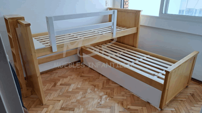 CAMA NIDO LUSTRE GUATAMBU + ESCALERA