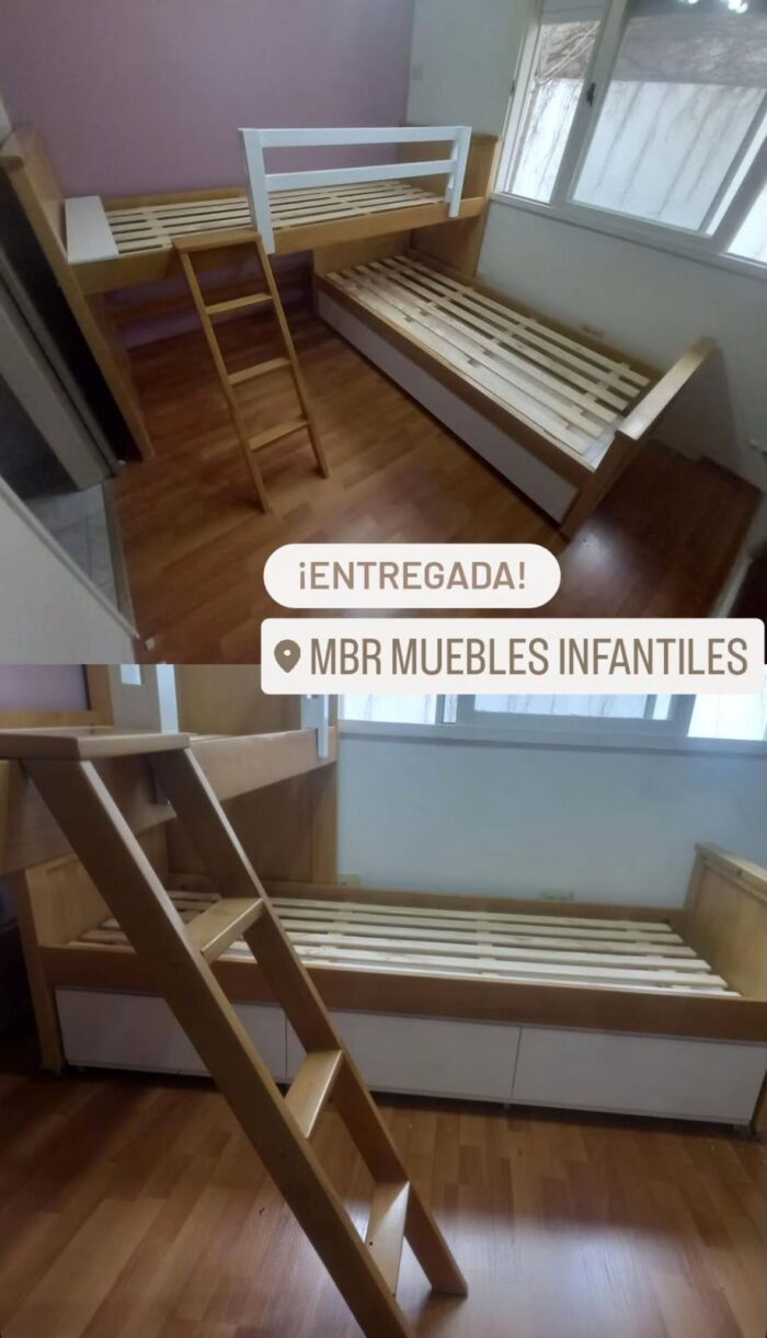 CAMA NIDO LUSTRE GUATAMBU + ESCALERA - Imagen 3
