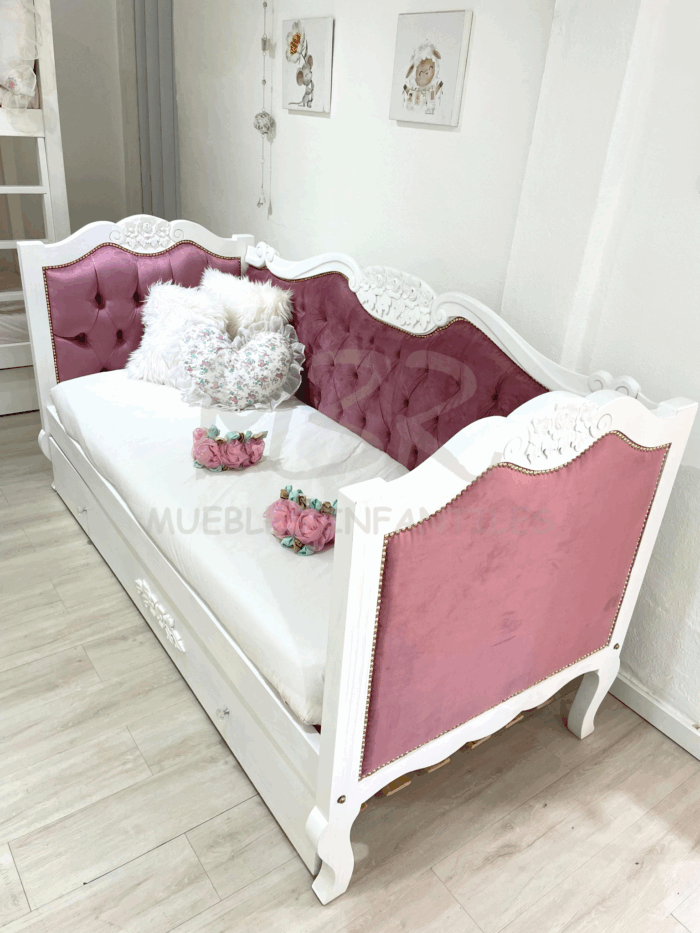 CAMA DIVAN ESTILO LUIS XV, TALLADO ROSETAS - Imagen 5